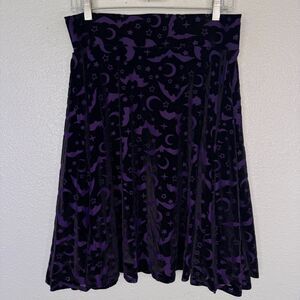 Elhoffer Essentials Skirt Women Large Julie Velvet Bats Moon Witchy Halloween